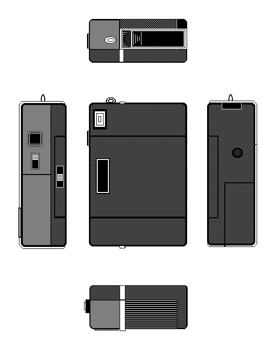 35mm half frame camera proposal rear & sides