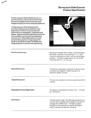BarneyScan Spec Sheet