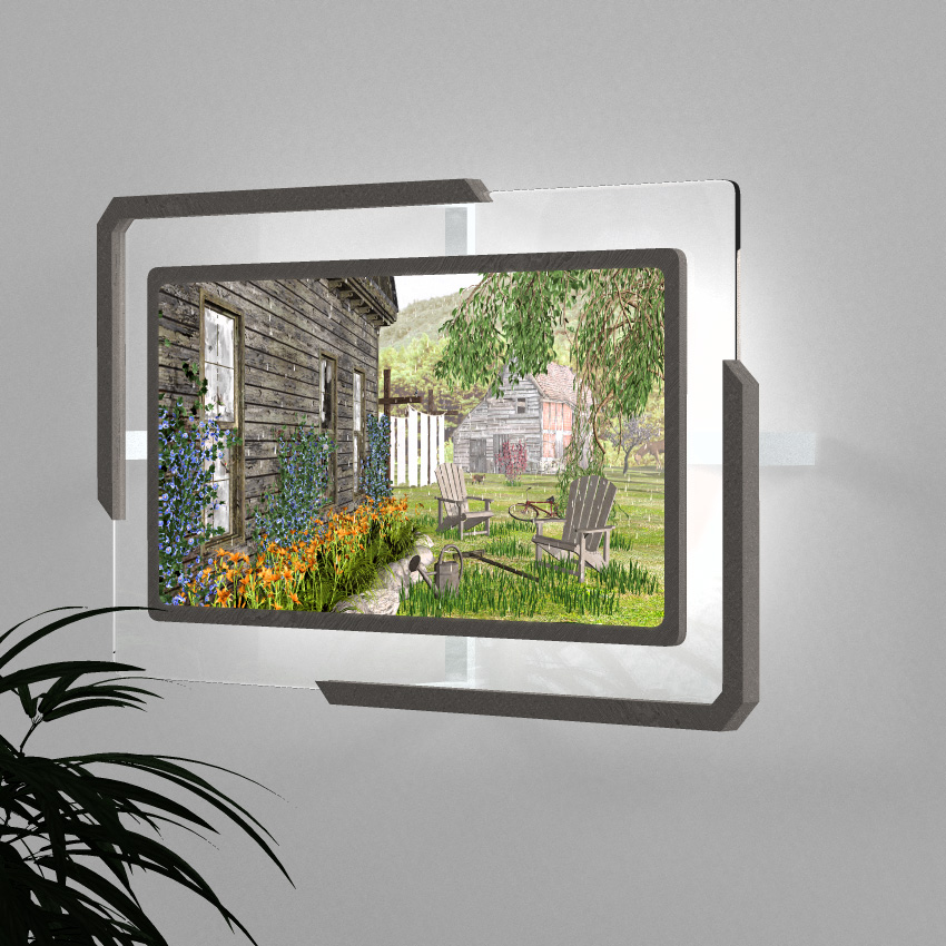 Conceptual rendering of LED backlight display frame