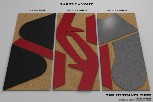 Ultimate desk Plywood layout.