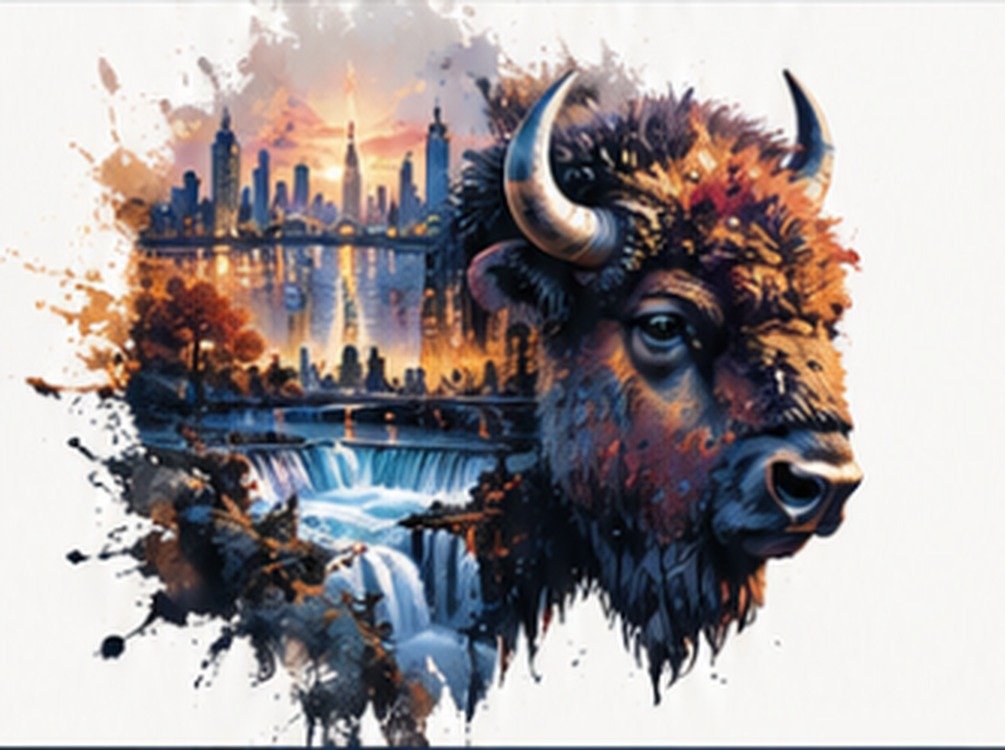 Buffalo inspired digital artwork