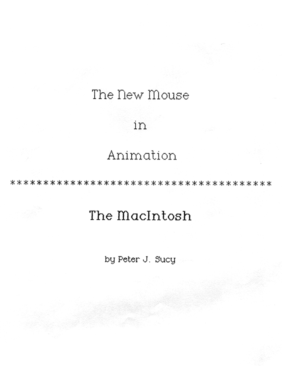 New Mouse in Animation - Article